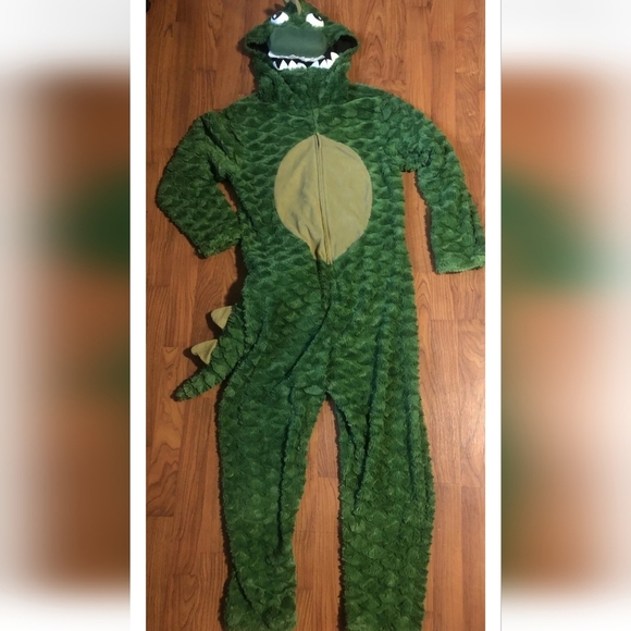 Briefly Stated Dinosaur Dragon Suit Costume T Rex Size Large Pajama Hooded Zip - Picture 2 of 8